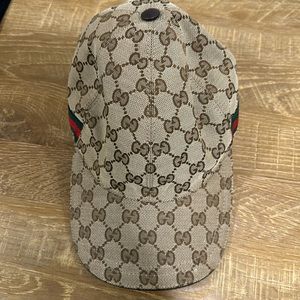 GUCCI ORIGINAL GG CANVAS BASEBALL HAT WITH WEB size M